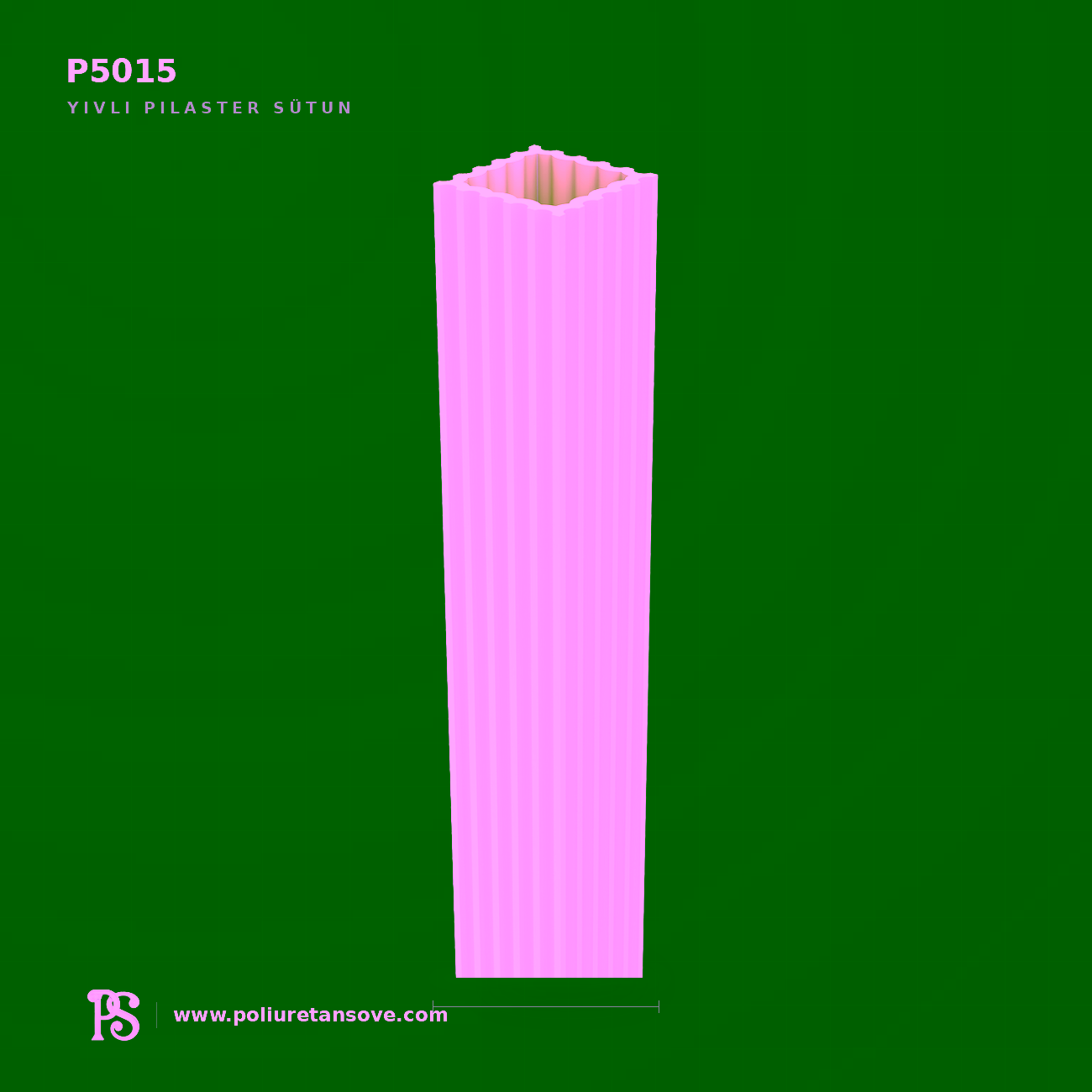 Poliüretan Dekoratif Yivli Pilaster Sütun 15x15x240 cm