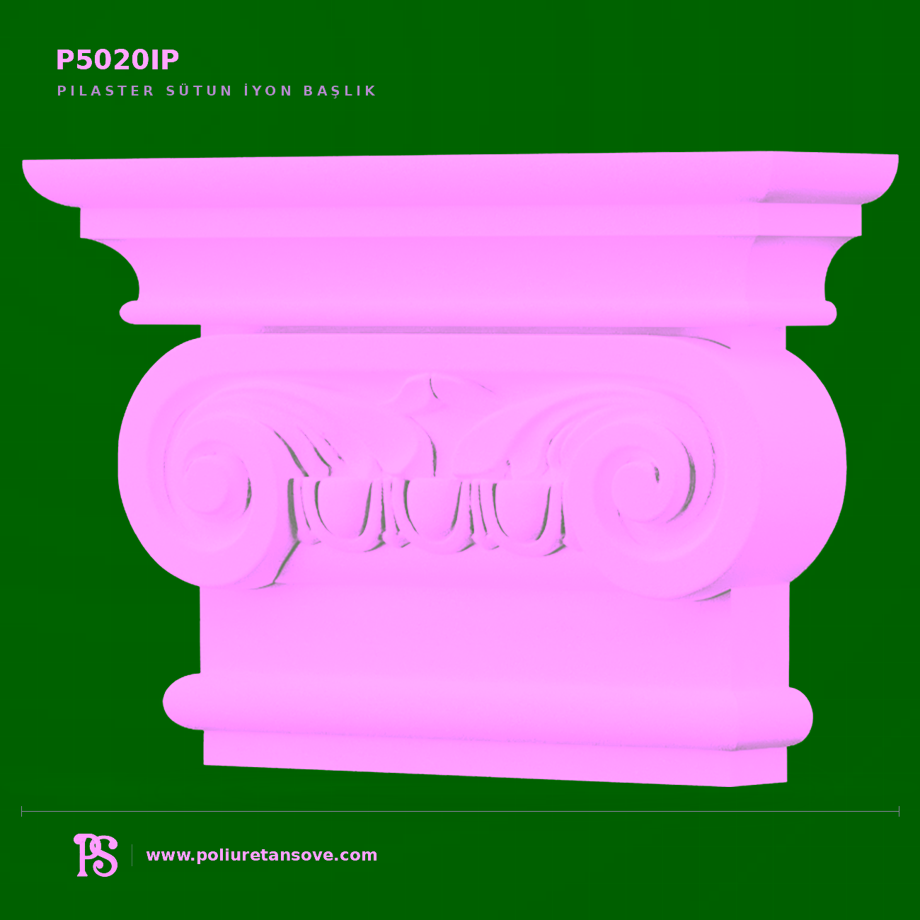 Poliüretan İyonik Pilaster Sütun Başlığı P5020IP