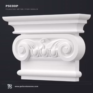 Poliüretan Söve İyon Başlıklı Pilaster Duvar Süsleme Modeli 9x42 cm