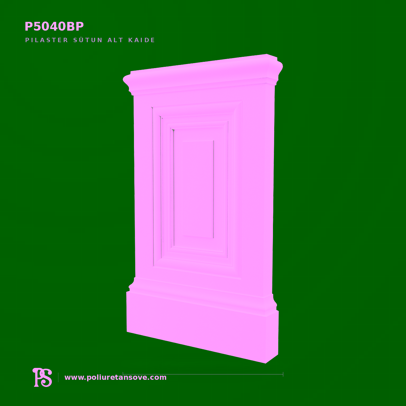 Poliüretan Söve Pilaster Sütun Alt Kaide Tabanı 6x45x74 cm