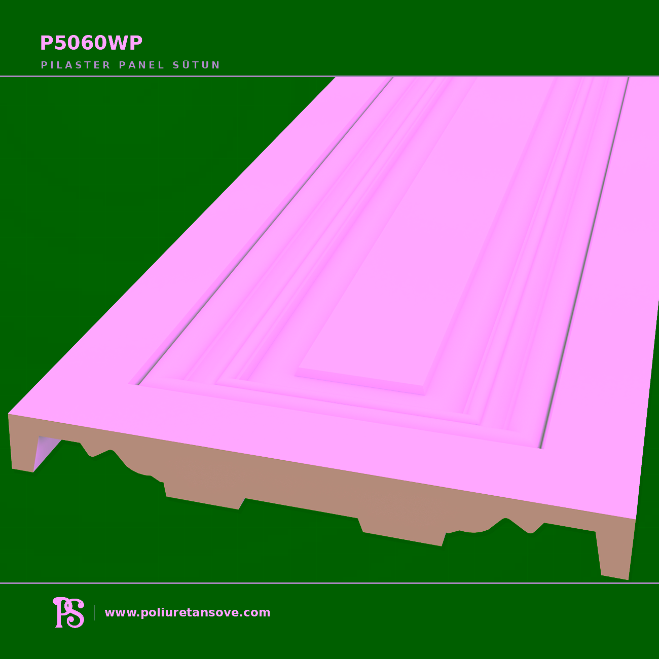 Poliüretan Düz Yüzeyli Pilaster Duvar Paneli Sütunu 65x605x2400 mm