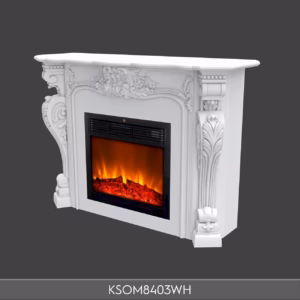 Poliüretan Oymalı Klasik Şömine Çerçevesi KSOM8403WH 1446x1050 mm