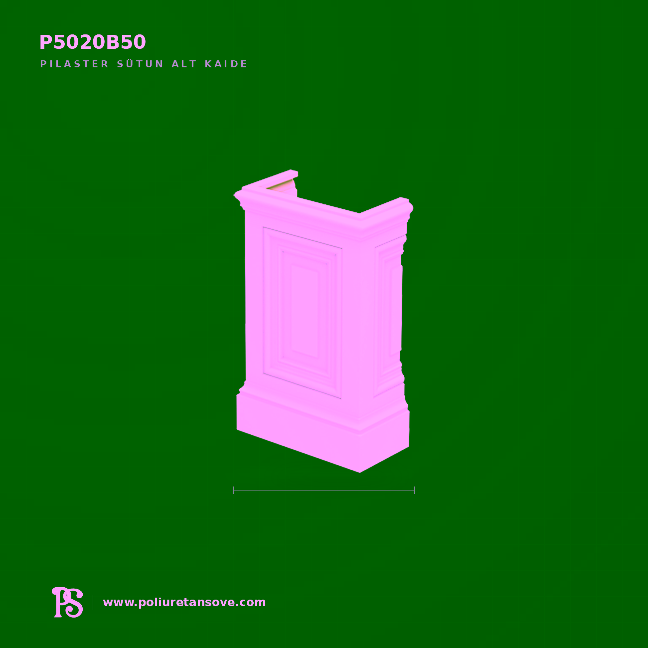 Poliüretan dekorasyon ürünü 11x22x36 cm Pilaster Kaide