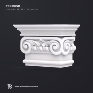 Poliüretan 14x28x19 cm İyon Başlıklı Pilaster Sütun