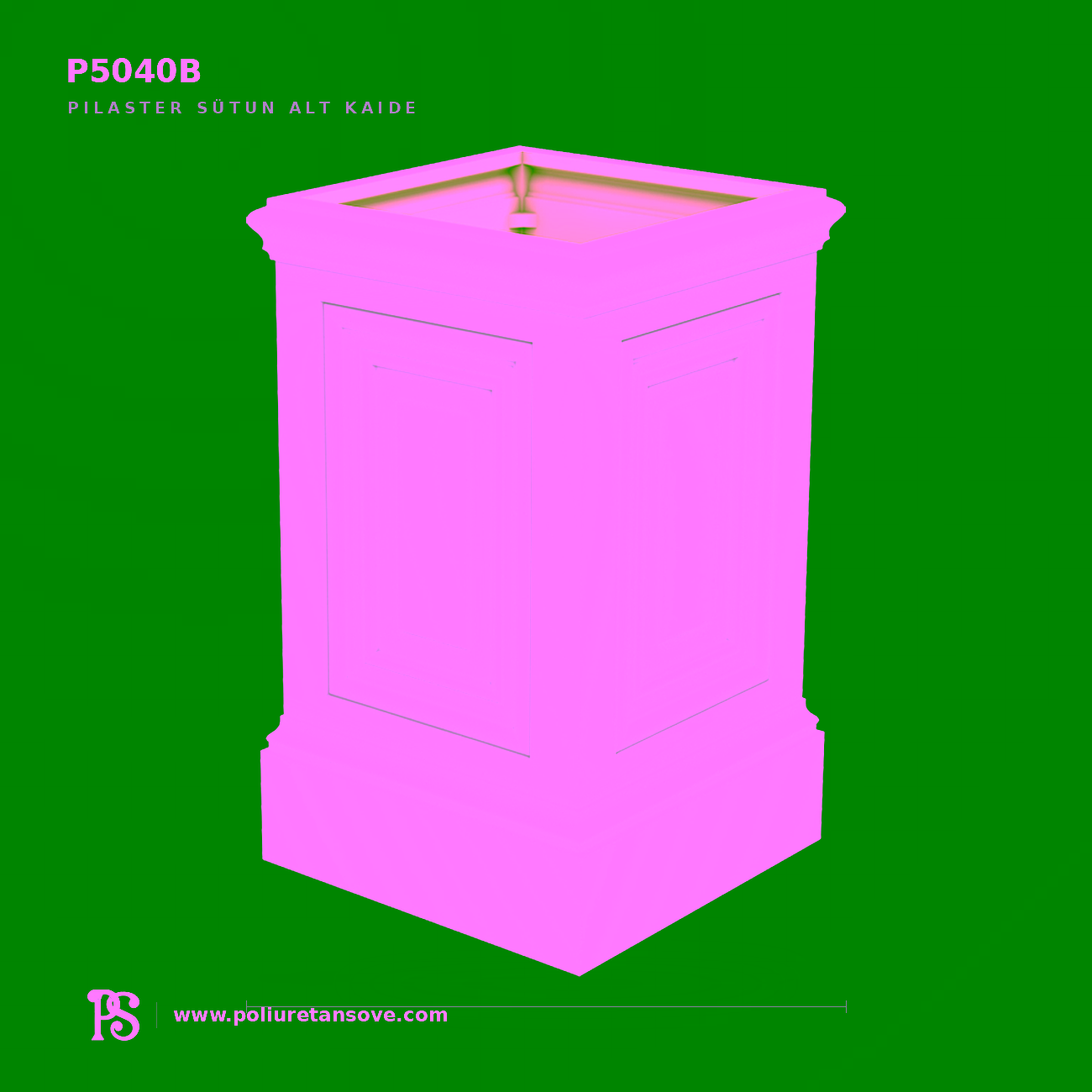 45x45x75 cm Pilaster Sütun Alt Kaidesi – Poliüretan dekorasyon ürünü